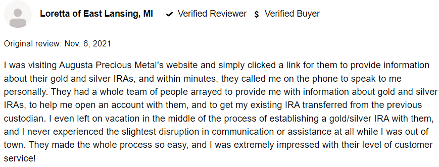 augusta precious metals online reviews